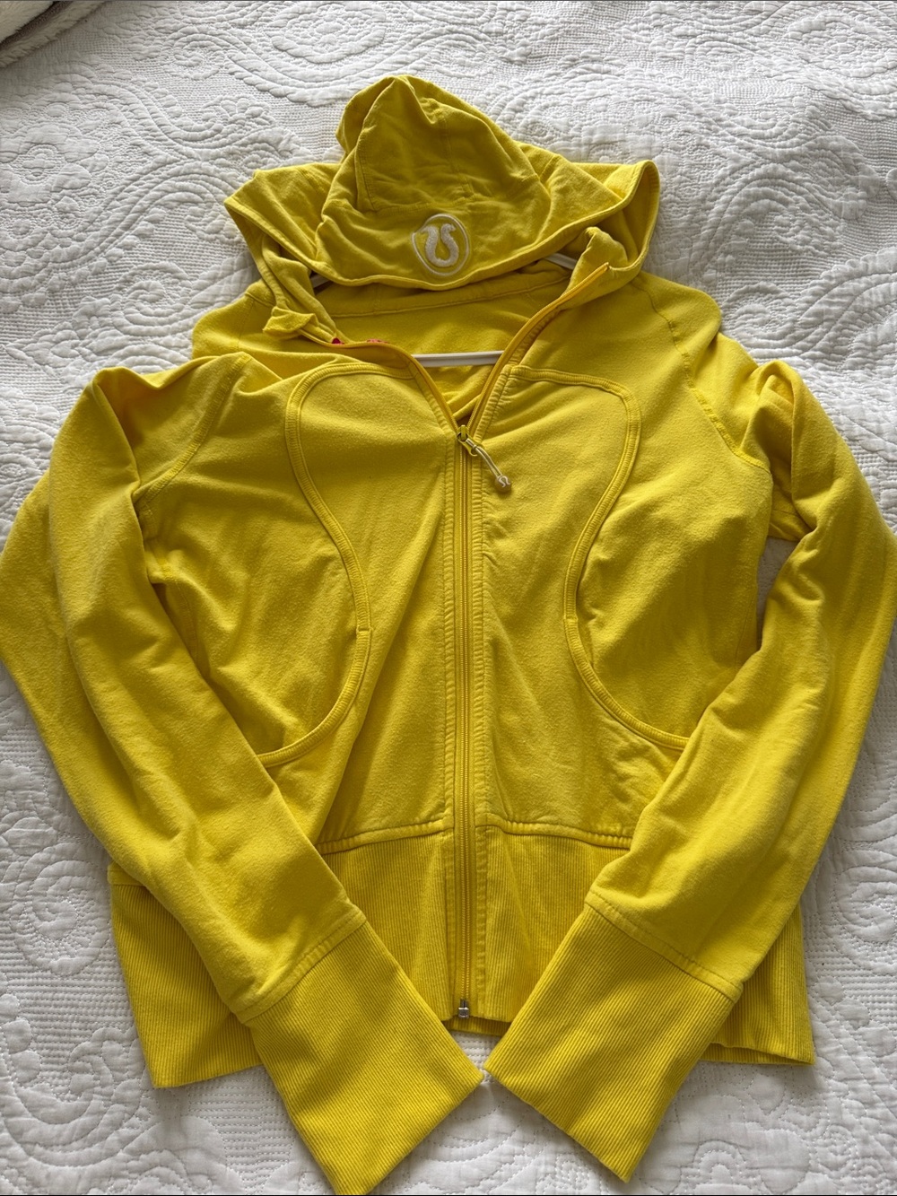 lululemon athletica Yellow Hooded Zip Bomber Jacket